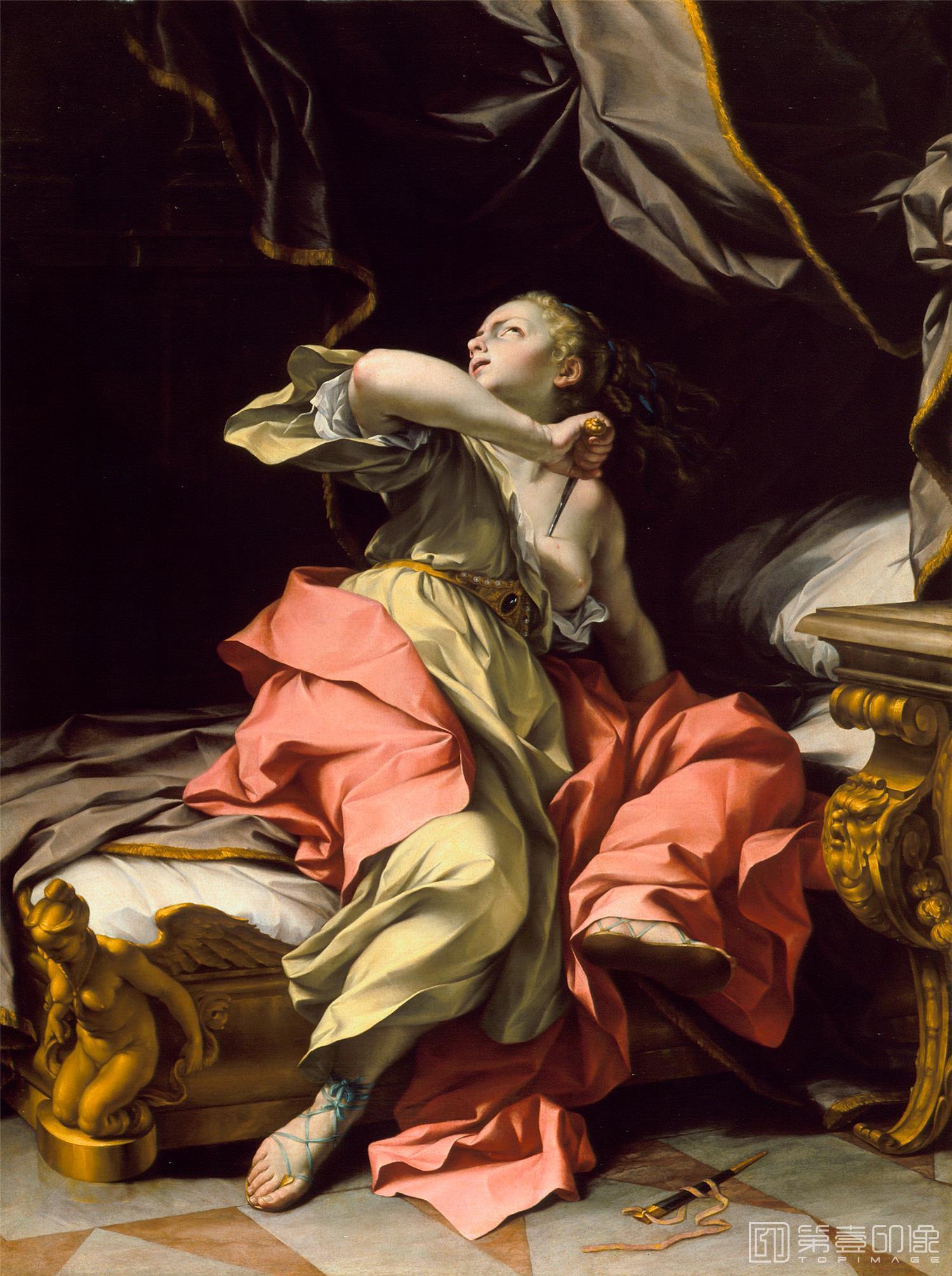 油画-美国洛杉矶国家美术馆-Ludovico Mazzanti-The Death of Lucretia-181